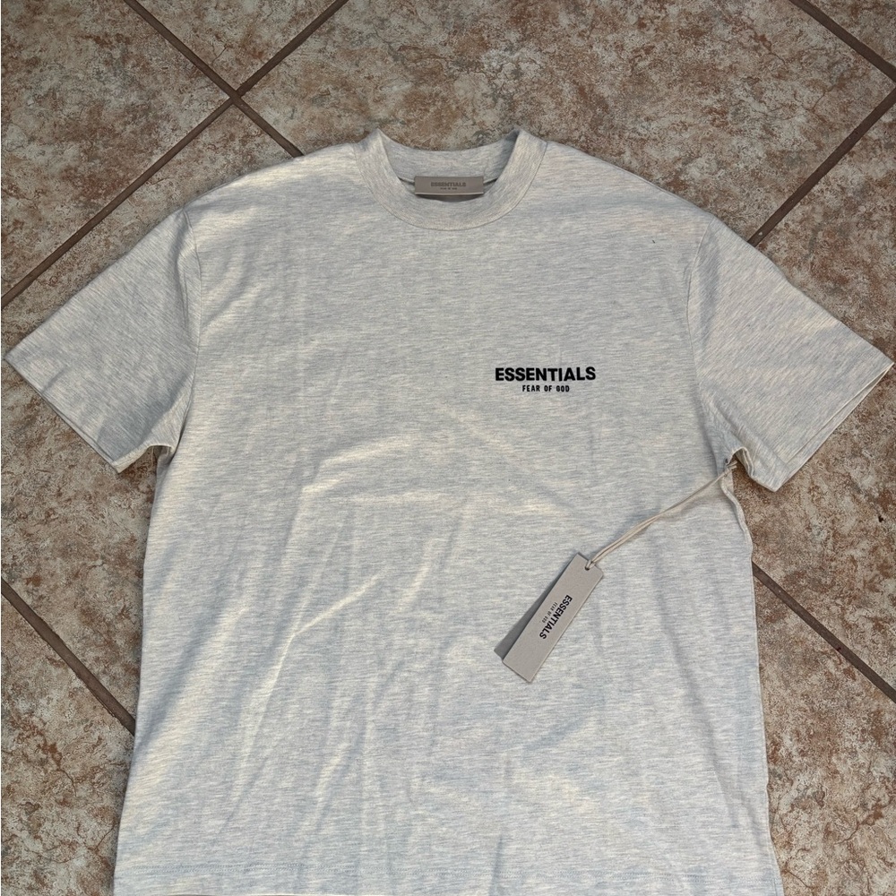 Essentials Gray Short Sleeve Tee Classic Crew Neck